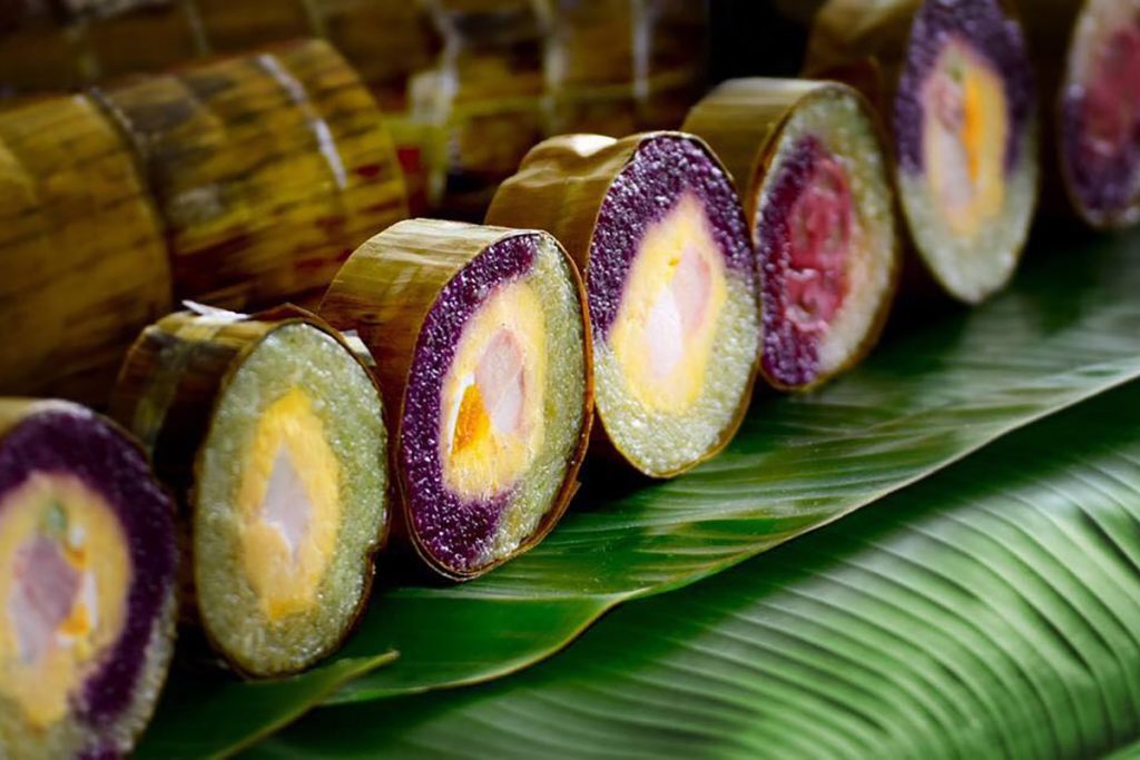 bánh tét lá cẩm cần thơ món đặc sản làm quà phổ biến